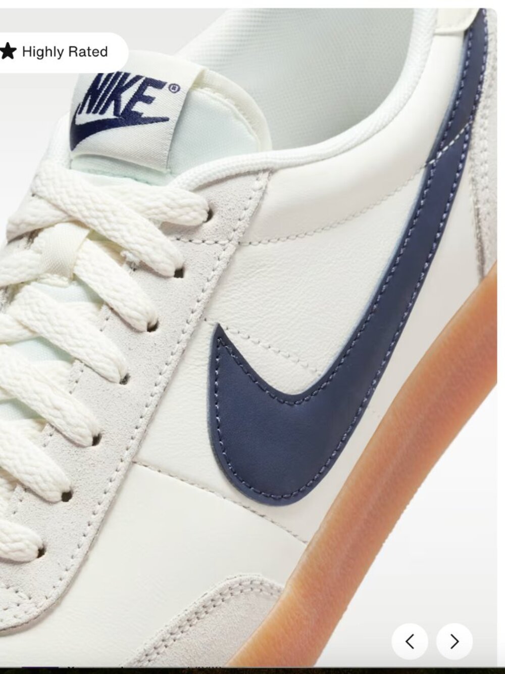 Nike KillShot 2 Leather Sail/MIdnight Navy/Gum Yellow Sneaker NIB - Picture 4 of 12
